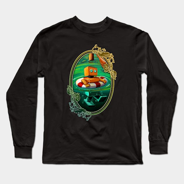 Tubing Robot Long Sleeve T-Shirt by Rocket Girl